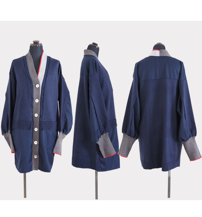 MARECHAL TERRE マルシャルテル ロングカーディガン ニットドッキング