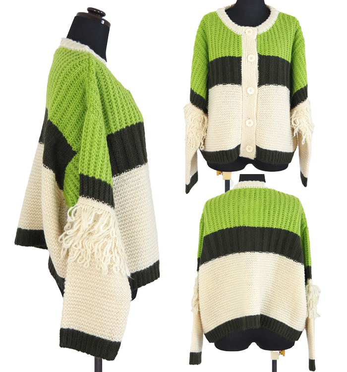 MARECHAL TERRE マルシャルテル フリンジスリーブニットカーディガン