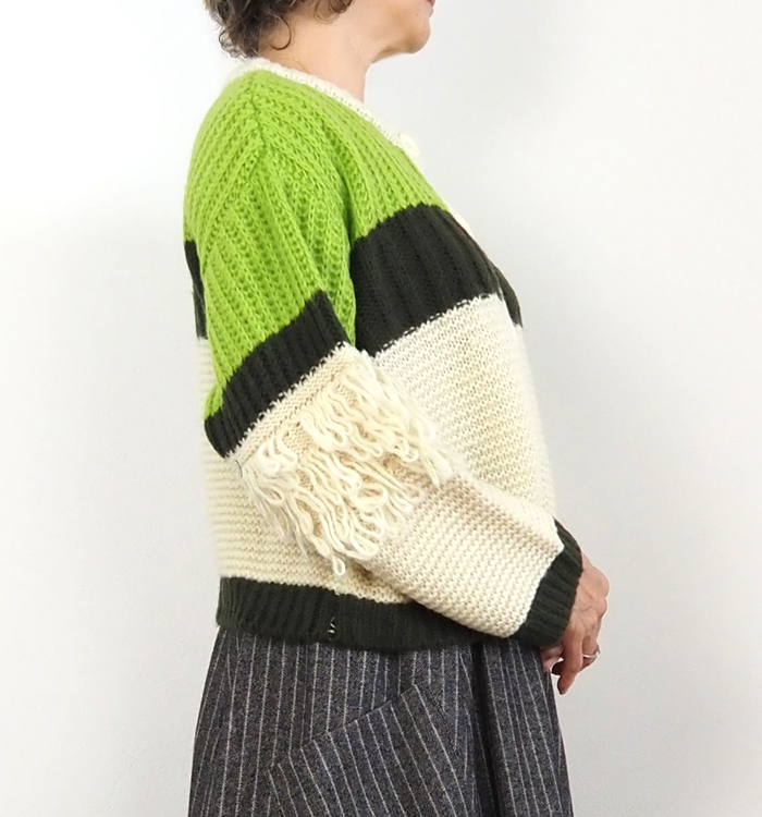 MARECHAL TERRE マルシャルテル フリンジスリーブニットカーディガン