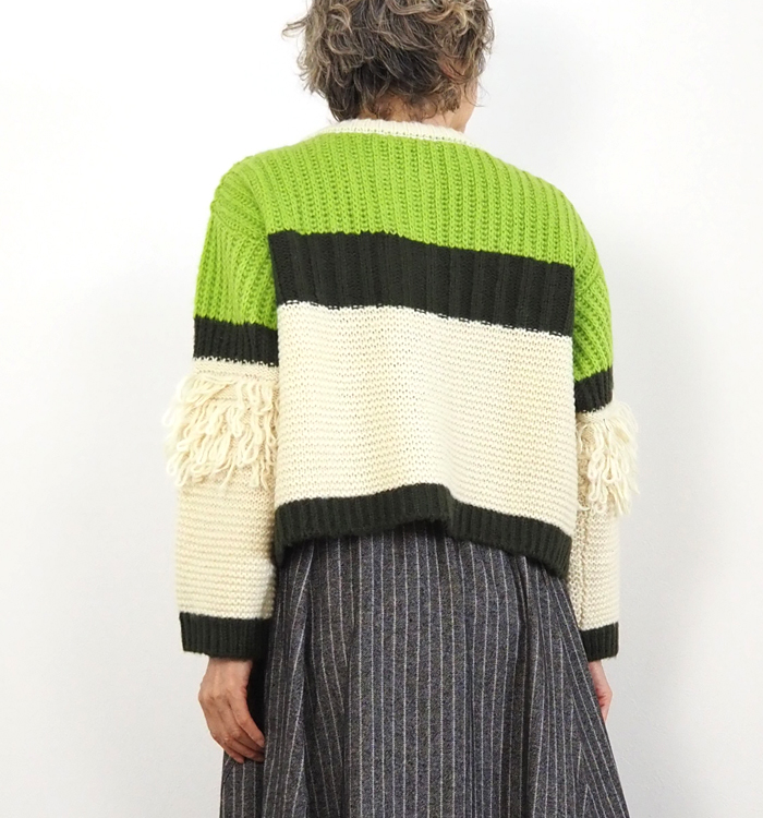 MARECHAL TERRE マルシャルテル フリンジスリーブニットカーディガン