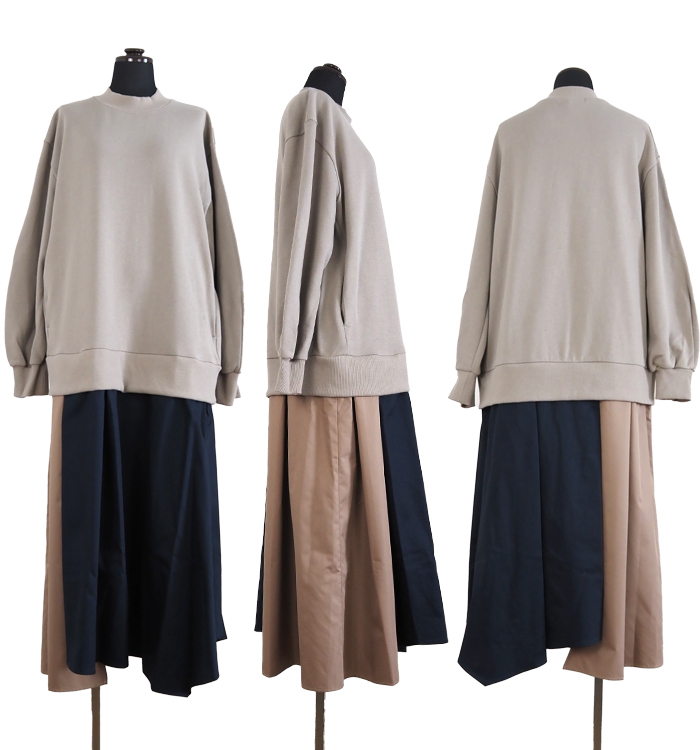 MARECHAL TERRE マルシャルテル 裏毛コンビネーションワンピース