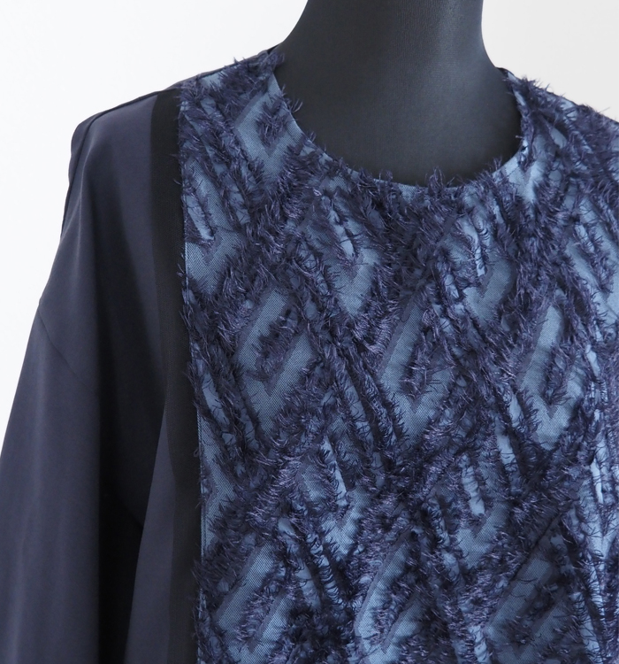 MARECHAL TERRE マルシャルテル フリンジジャガード コンビネーションブラウス