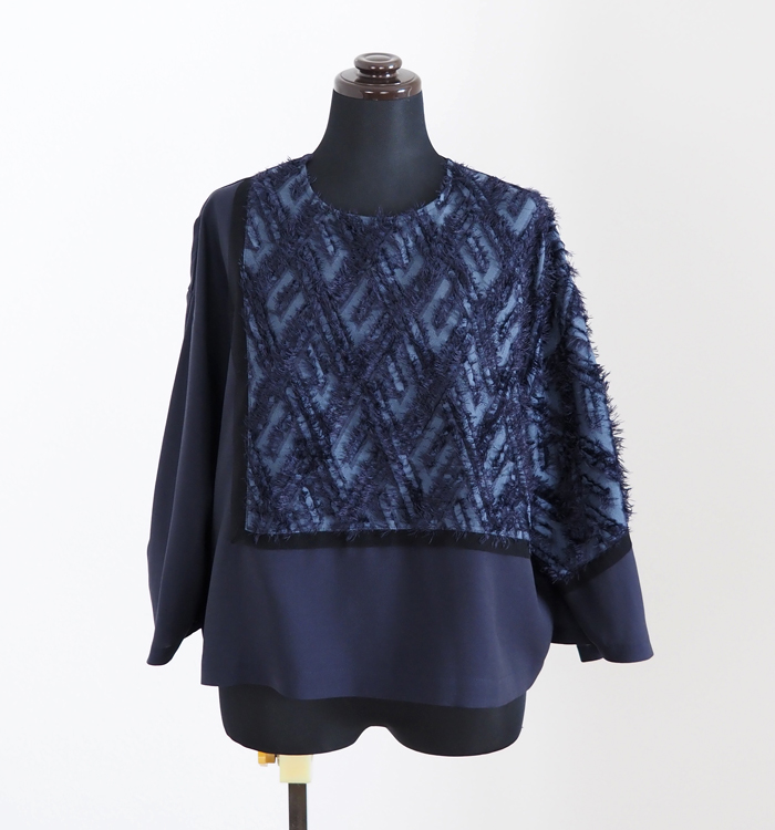 MARECHAL TERRE マルシャルテル フリンジジャガード コンビネーションブラウス