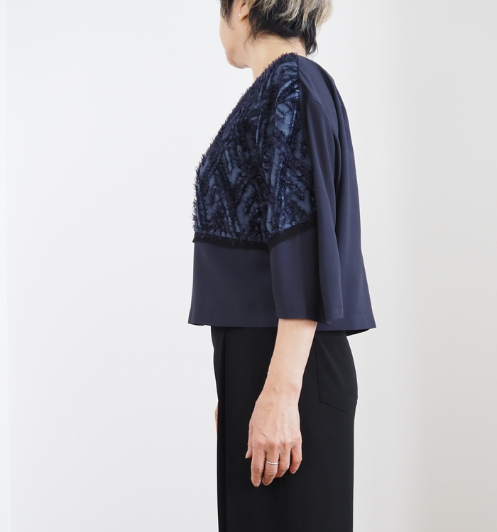 MARECHAL TERRE マルシャルテル フリンジジャガード コンビネーションブラウス