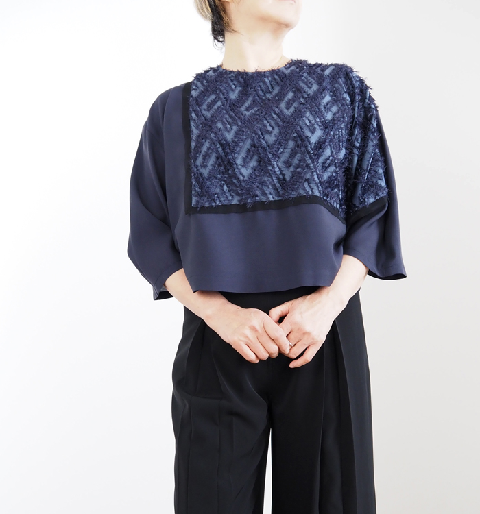 MARECHAL TERRE マルシャルテル フリンジジャガード コンビネーションブラウス