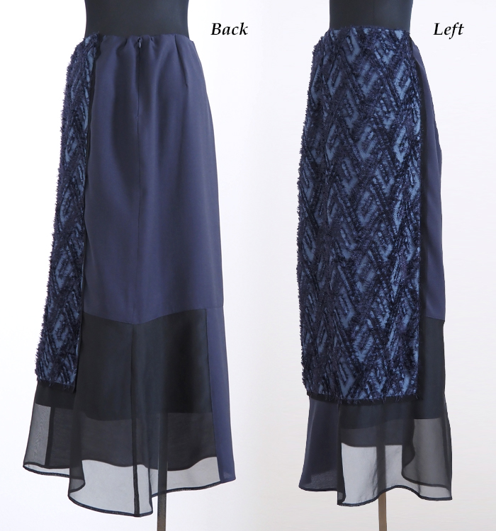 MARECHAL TERRE マルシャルテル フリンジジャガード コンビネーションスカート