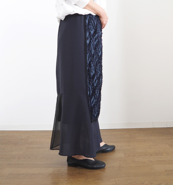 MARECHAL TERRE マルシャルテル フリンジジャガード コンビネーションスカート