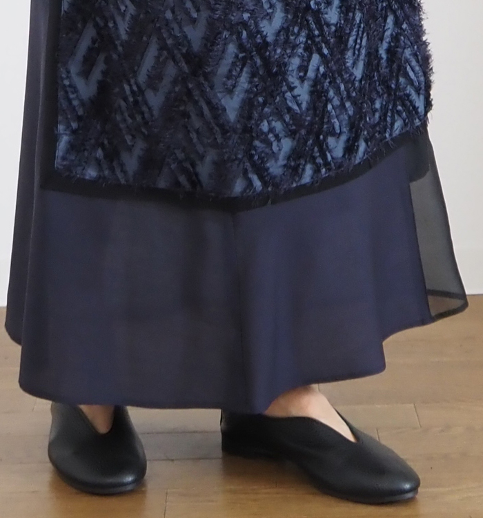 MARECHAL TERRE マルシャルテル フリンジジャガード コンビネーションスカート