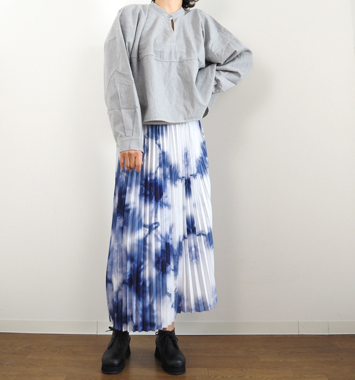 Munich ミューニック 6オンスデニム 前後2WAY クロップトブラウス レディース