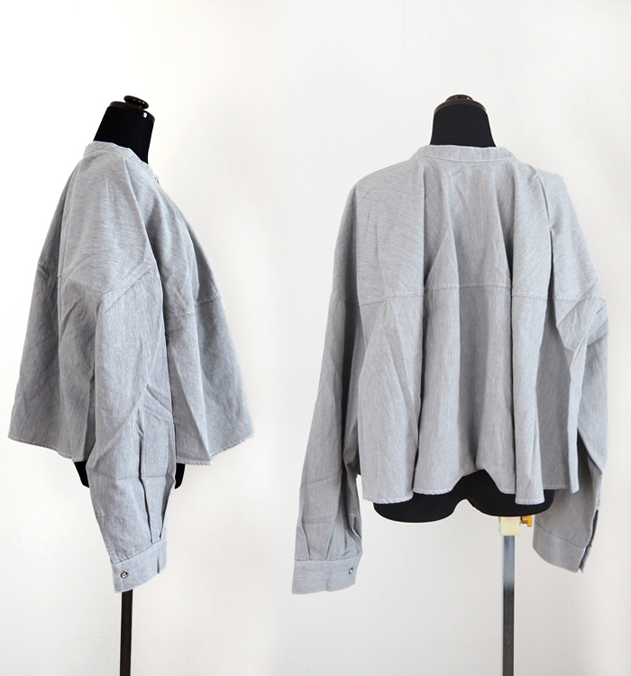 Munich ミューニック 6オンスデニム 前後2WAY クロップトブラウス レディース