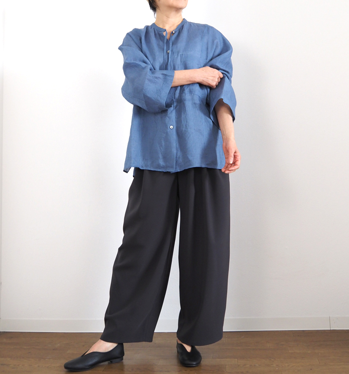 Munich ミューニック 60sフレンチリネン ドルマンルーズシャツ