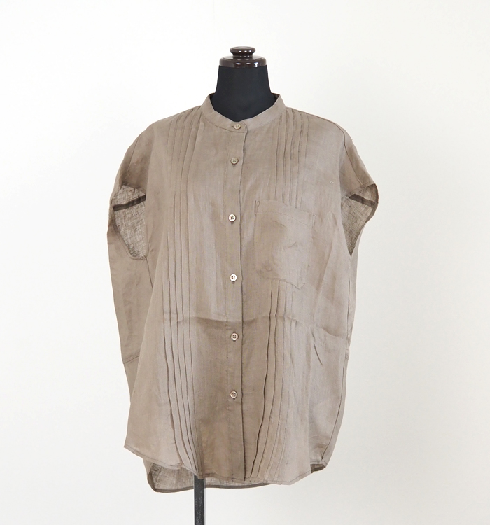 Munich ミューニック フレンチスリーブ タックリネンシャツ