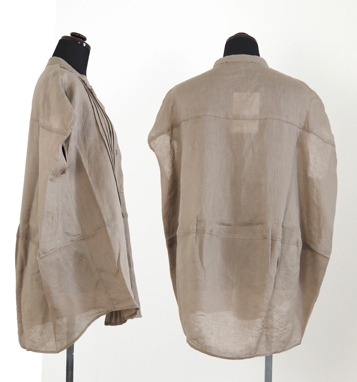 Munich ミューニック フレンチスリーブ タックリネンシャツ