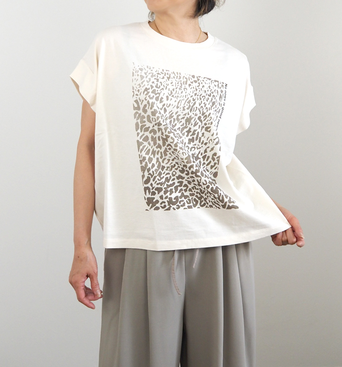 Munich ミューニック レオパードプリントタックスリーブTシャツ