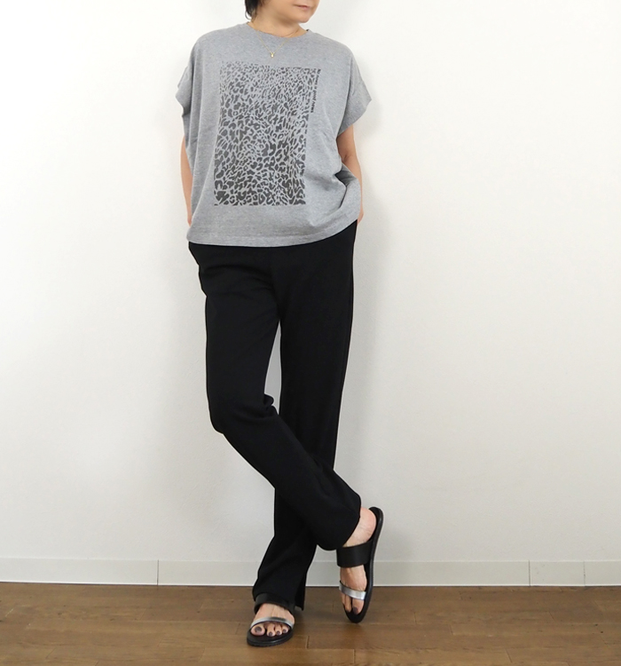 Munich ミューニック レオパードプリントタックスリーブTシャツ