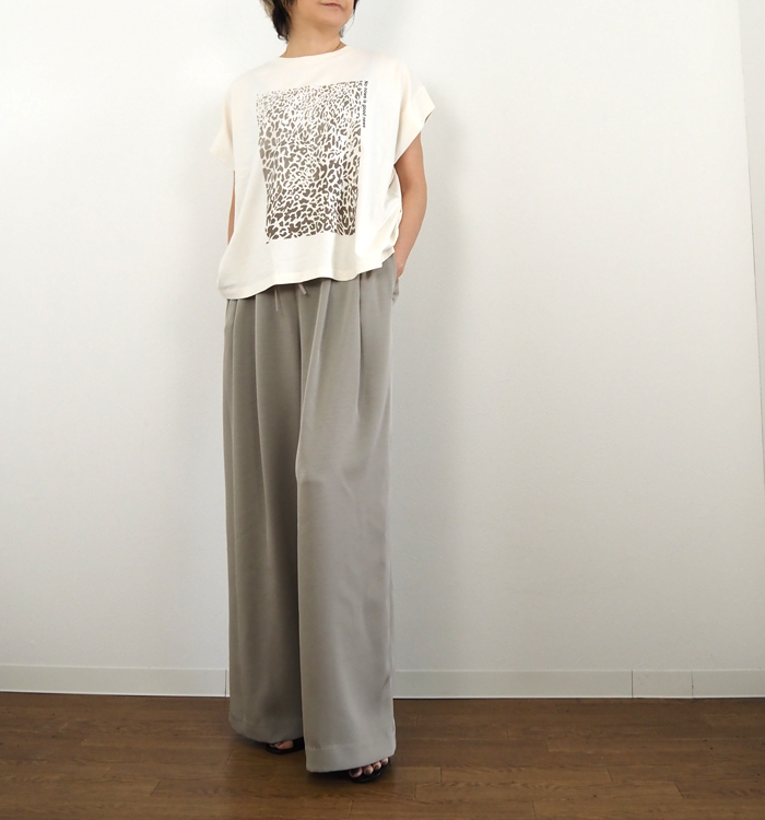 Munich ミューニック レオパードプリントタックスリーブTシャツ