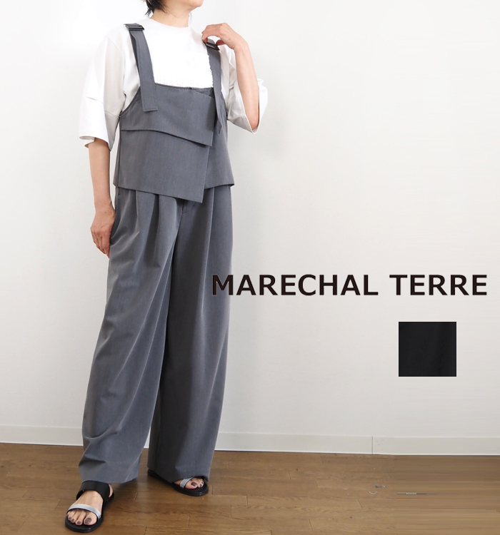 MARECHAL TERRE マルシャルテル レイヤードサロペット ワイドパンツ