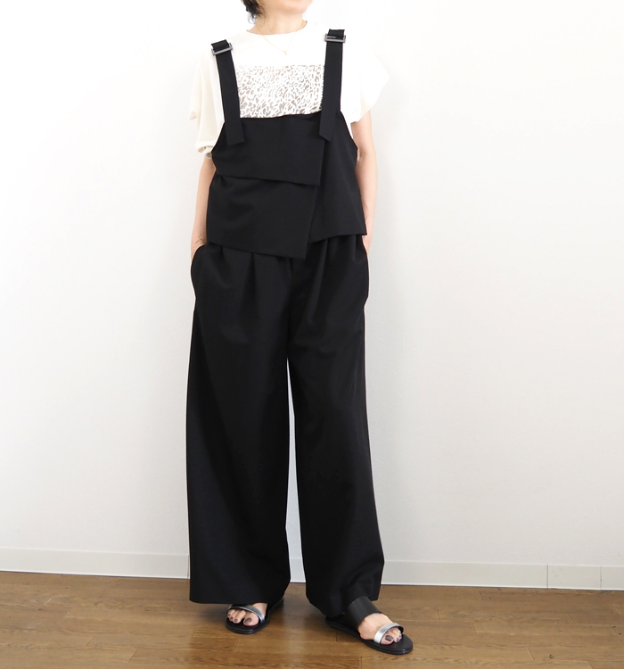 MARECHAL TERRE マルシャルテル レイヤードサロペット ワイドパンツ