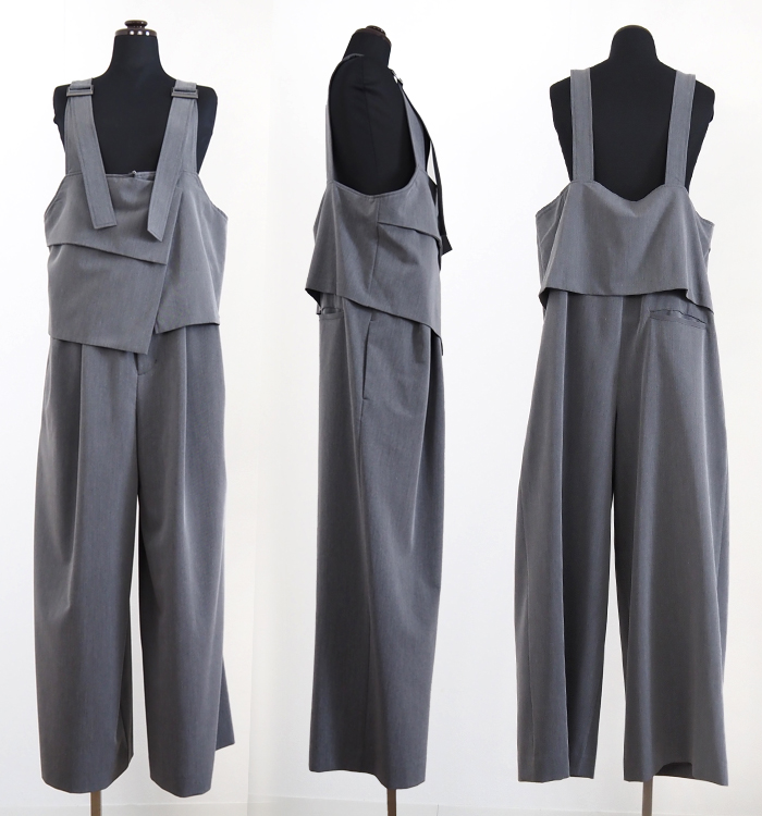 MARECHAL TERRE マルシャルテル レイヤードサロペット ワイドパンツ