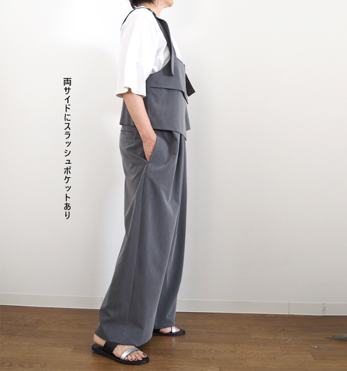 MARECHAL TERRE マルシャルテル レイヤードサロペット ワイドパンツ