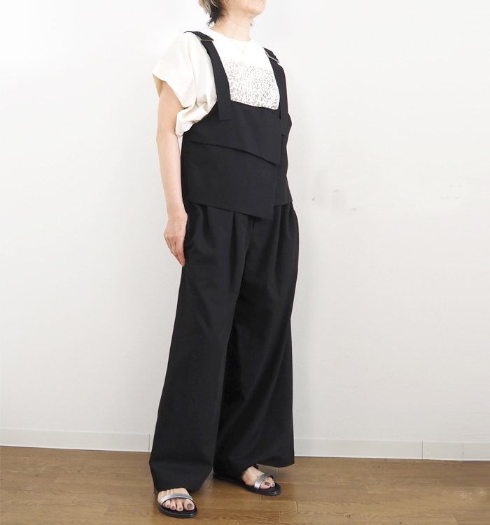 MARECHAL TERRE マルシャルテル レイヤードサロペット ワイドパンツ