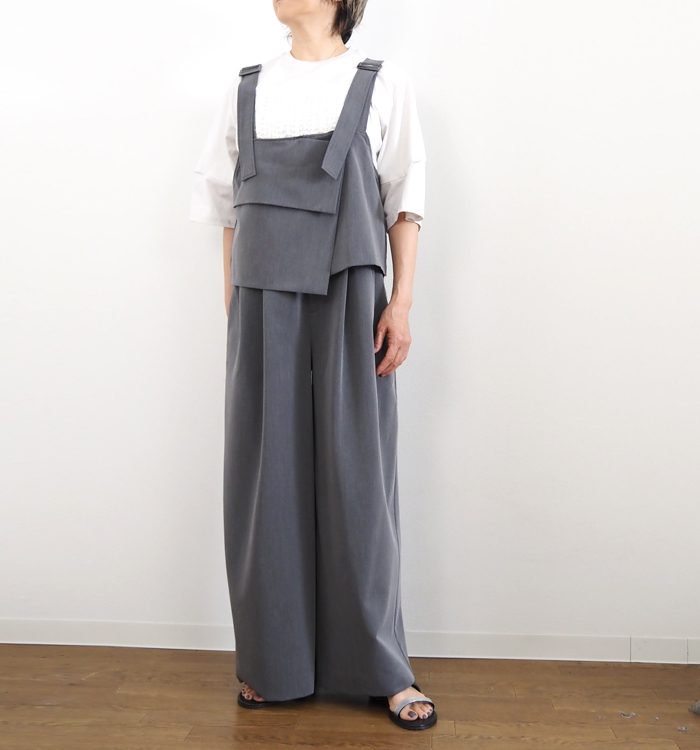 MARECHAL TERRE マルシャルテル レイヤードサロペット ワイドパンツ