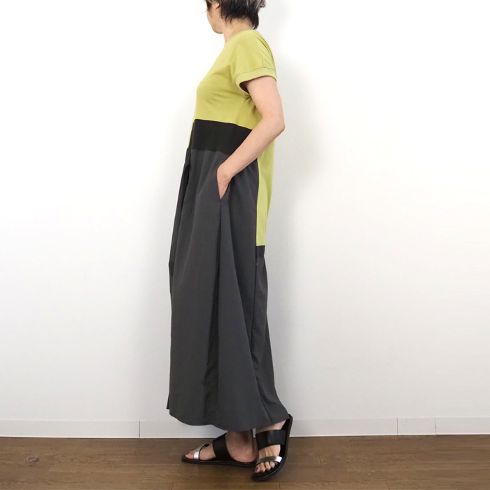 MARECHAL TERRE サックロングワンピース ウエストリブ
