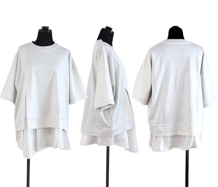 MARECHAL TERRE ヘムラッフルTシャツ ディテール