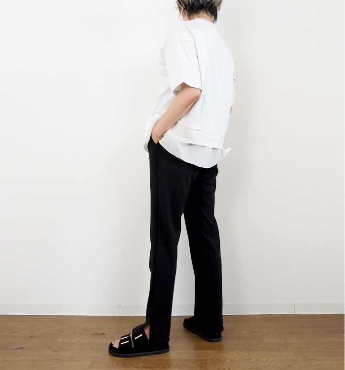 MARECHAL TERRE ヘムラッフルTシャツ 着用スタイリング