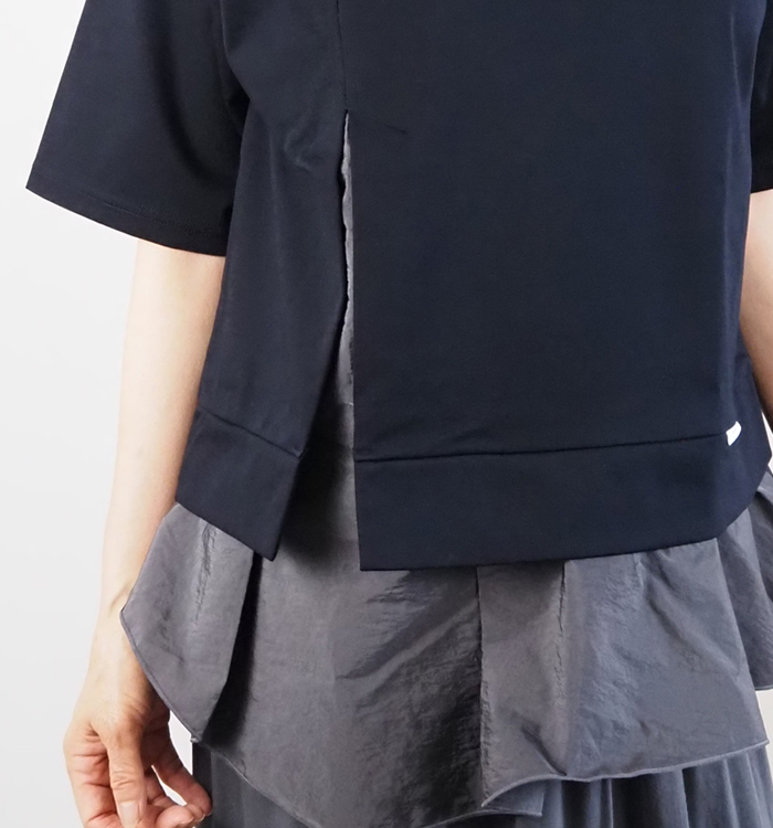 MARECHAL TERRE ヘムラッフルTシャツ 着用スタイリング