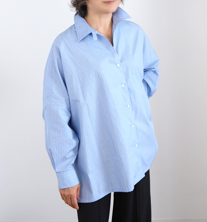 MIDIUMISOLID ミディウミソリッド スキッパー ポンチョシャツ レディース