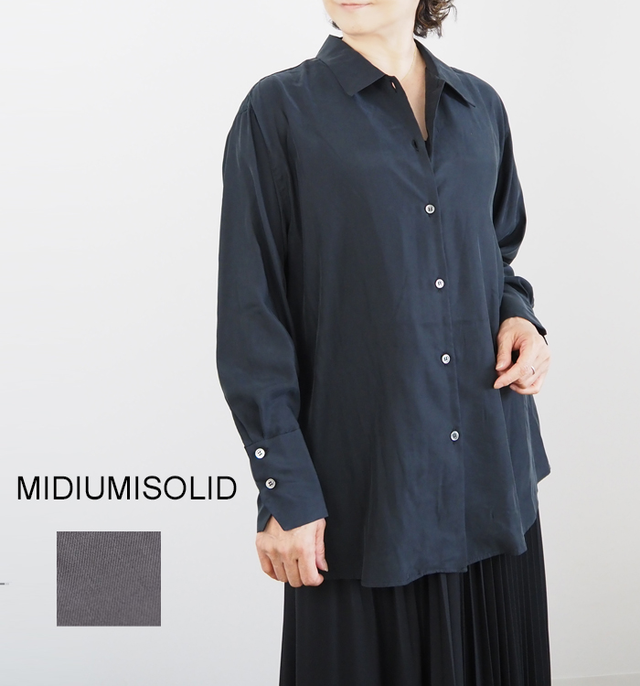 MIDIUMISOLID ミディウミソリッド リラックスシャツ レギュラーカラー レディース
