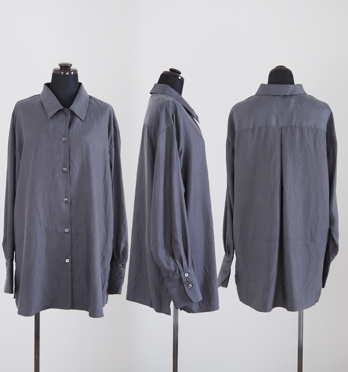 MIDIUMISOLID ミディウミソリッド リラックスシャツ レギュラーカラー レディース