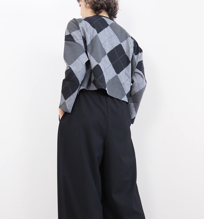 mizuiro ind ミズイロインド アーガイルプリントカーディガン