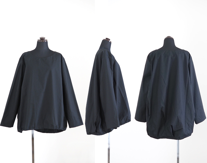 mizuiro ind ドローストリングブラウス 前後・横シルエット