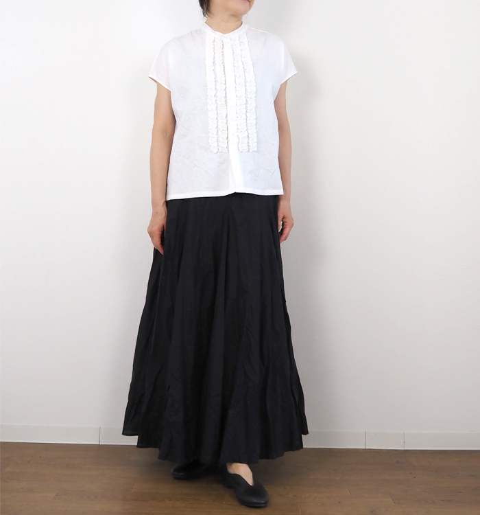 mizuiro ind ミズイロインド コットンローンボリュームフレアースカート 