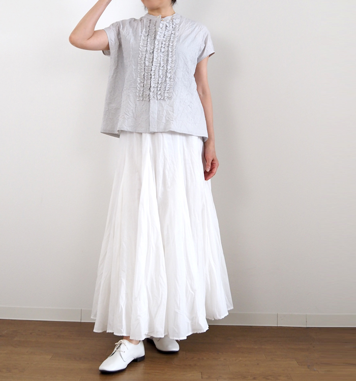 mizuiro ind ミズイロインド コットンローンボリュームフレアースカート 