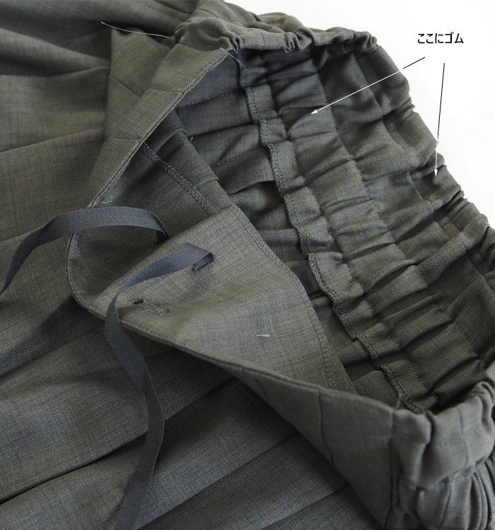 mizuiro ind ミズイロインド ハイウエストタックパンツ レディース