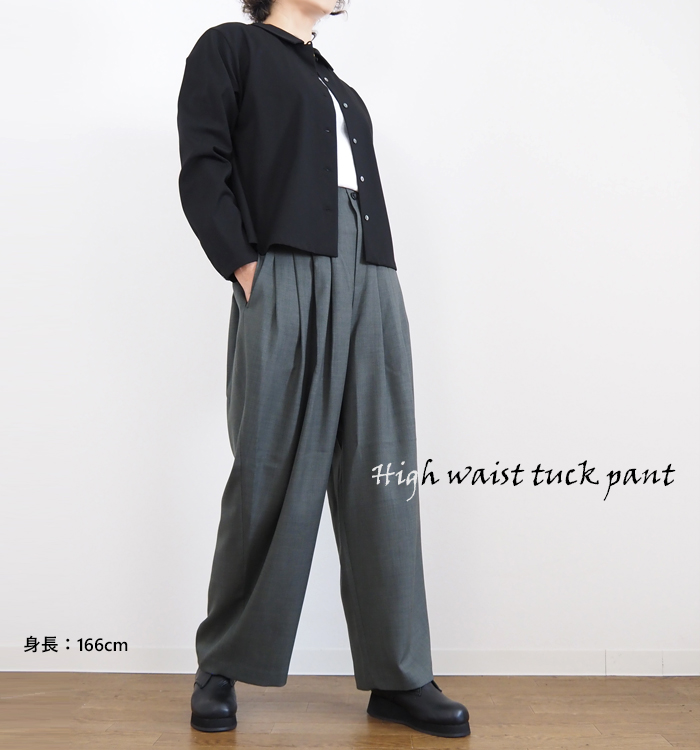 mizuiro ind ミズイロインド ハイウエストタックパンツ レディース 3