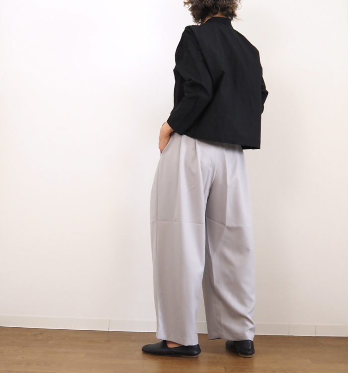 mizuiro ind ミズイロインド ハイウエストタックパンツ レディース