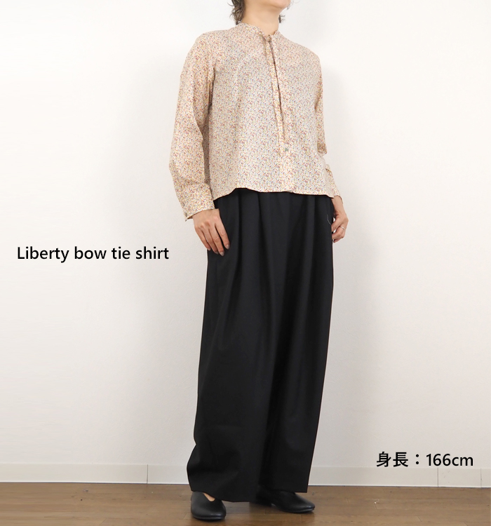 MidiUmi ミディウミ リバティ ボウタイシャツ レディース