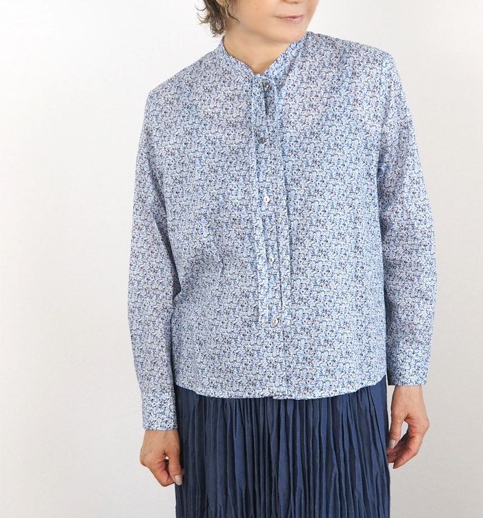 MidiUmi ミディウミ リバティ ボウタイシャツ レディース