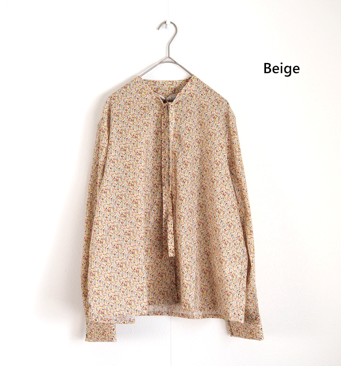 MidiUmi ミディウミ リバティ ボウタイシャツ レディース