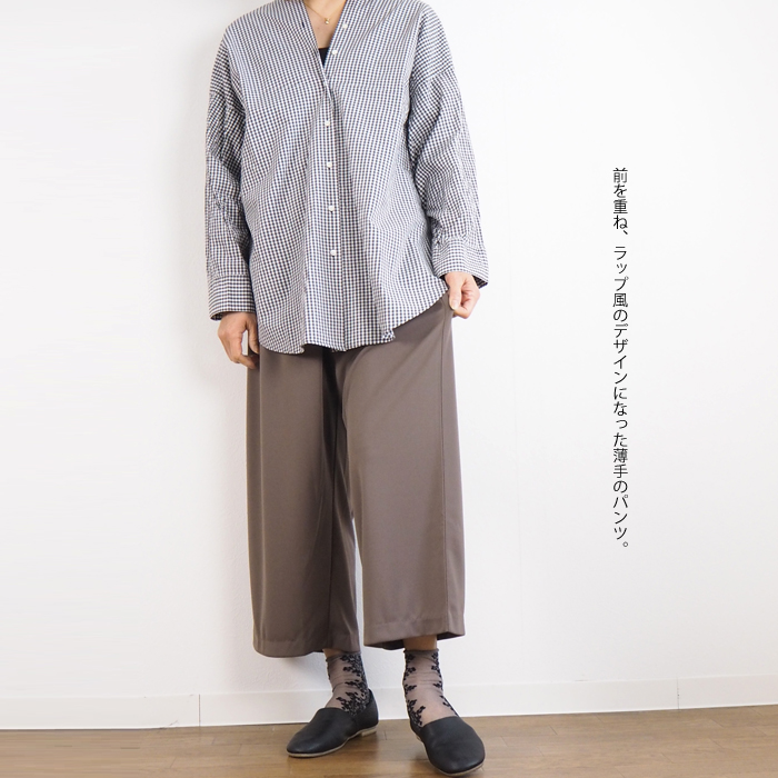 mizuiro ind ミズイロインド ラップ風イージーパンツ レディース
