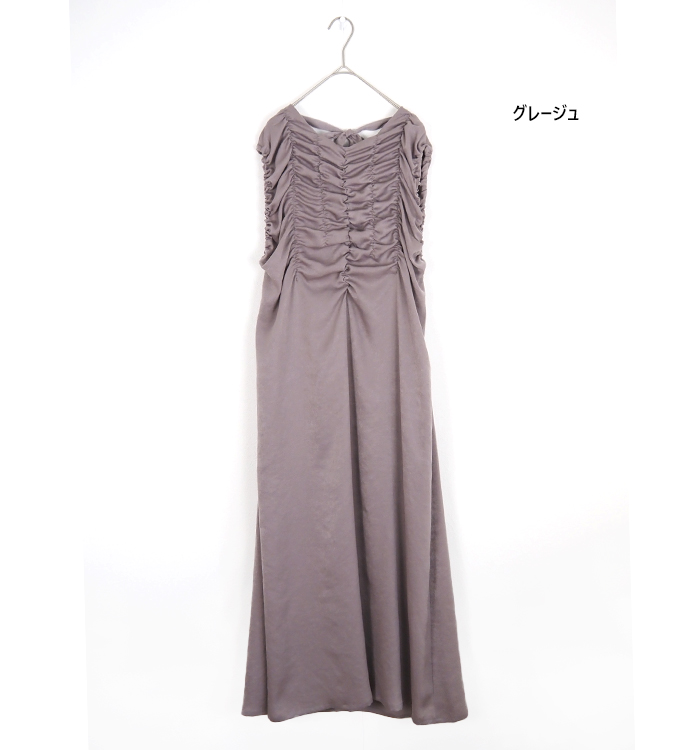 MIDIUMISOLID ミディウミソリッド ランダムシャーリングワンピース レディース