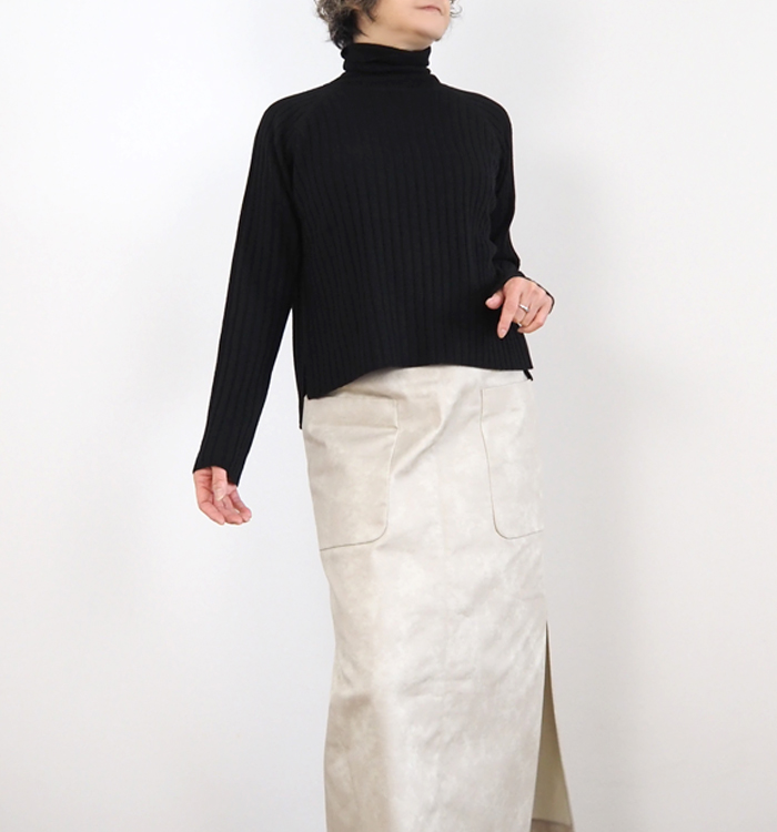 mizuiro ind ミズイロインド ニット プルオーバー ワイドリブ レディース