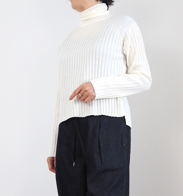 mizuiro ind ミズイロインド ニット プルオーバー ワイドリブ レディース