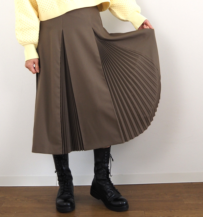 mizuiro ind ミズイロインド プリーツスカート ミドル丈 レディース 4