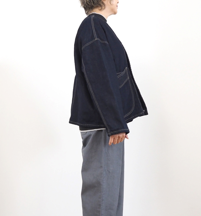 SYNANOGUES 53 シナノーグ Vネック デニムジャケット レディース