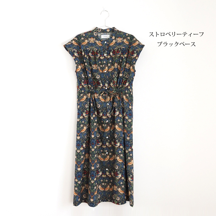 sosotto ソソット ドロストワンピース リバティプリント